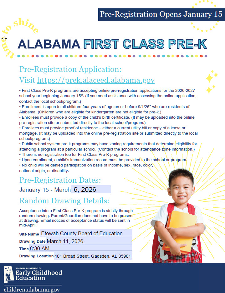 First Class PreK Registration
